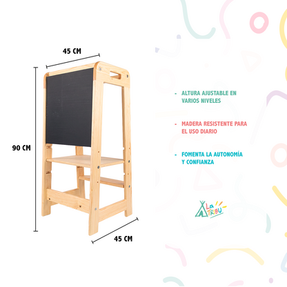 Estructura de torre de aprendizaje multinivel de madera resistente, beneficios y medidas