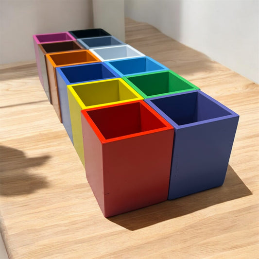 Cajitas porta lápices de madera