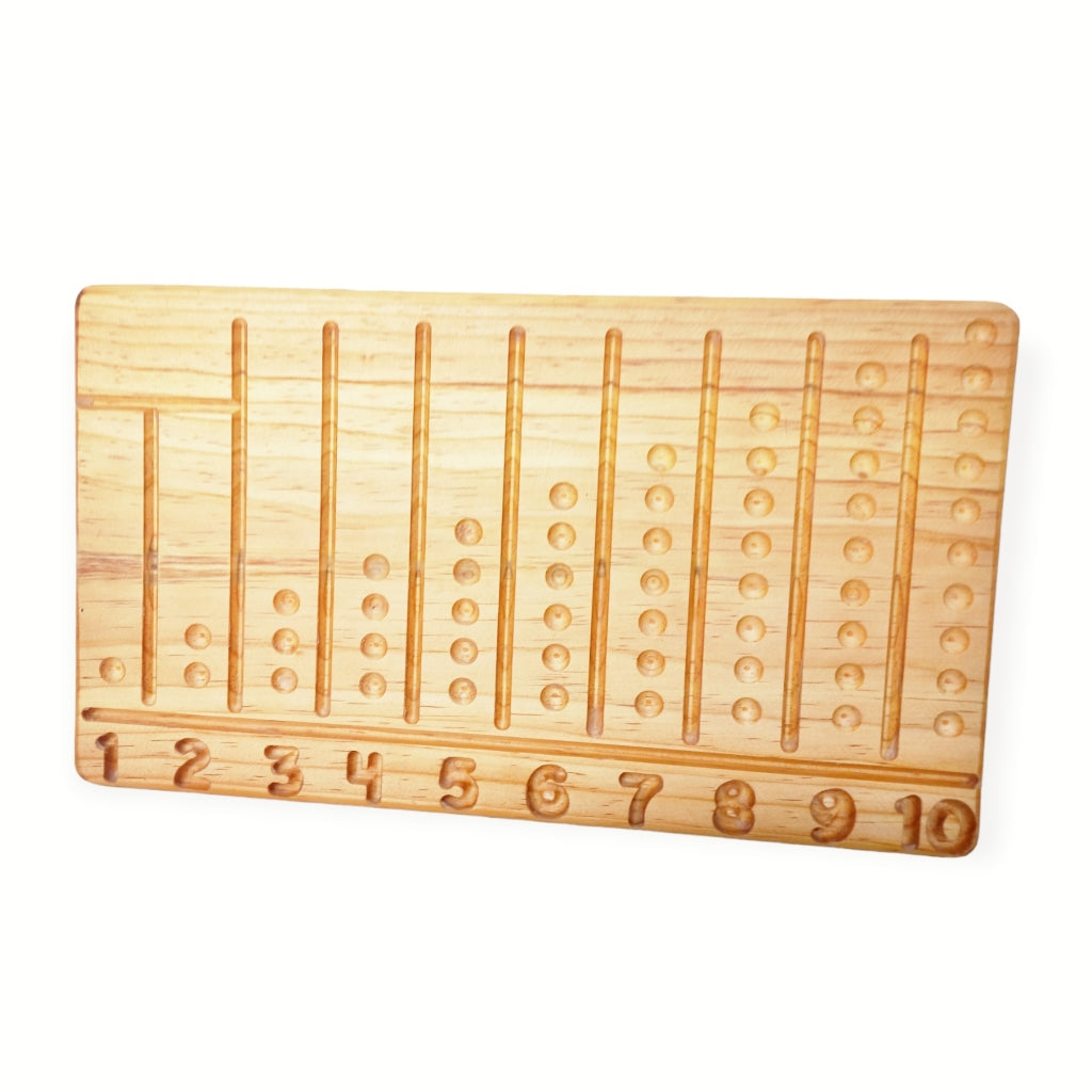 Tablero vertical de madera, aprender a contar
